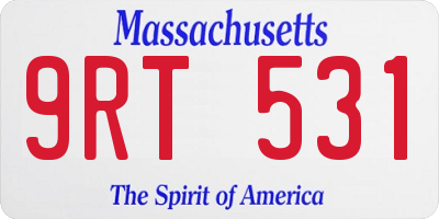 MA license plate 9RT531