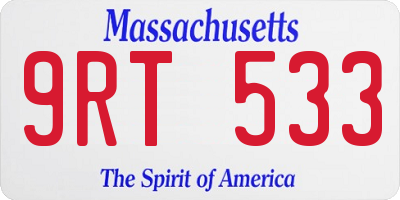 MA license plate 9RT533