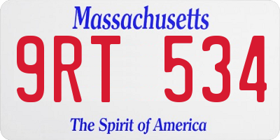MA license plate 9RT534