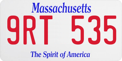 MA license plate 9RT535