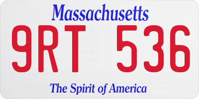 MA license plate 9RT536