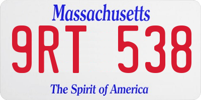 MA license plate 9RT538