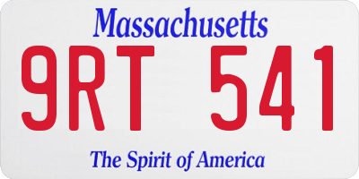 MA license plate 9RT541