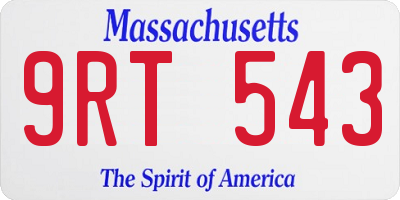 MA license plate 9RT543