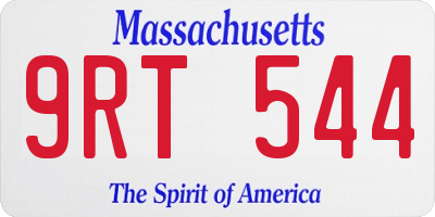 MA license plate 9RT544
