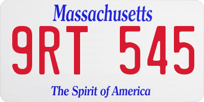 MA license plate 9RT545