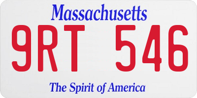 MA license plate 9RT546