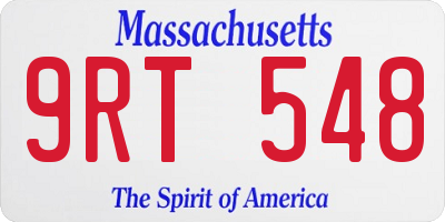 MA license plate 9RT548