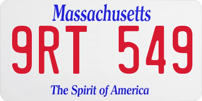 MA license plate 9RT549