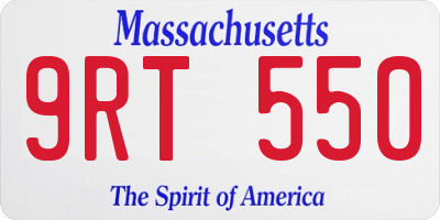 MA license plate 9RT550
