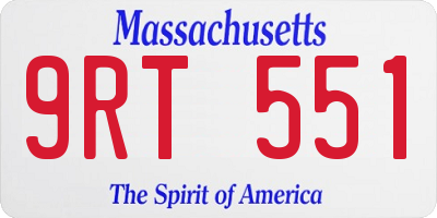 MA license plate 9RT551