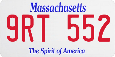 MA license plate 9RT552