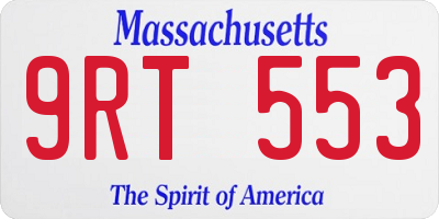MA license plate 9RT553