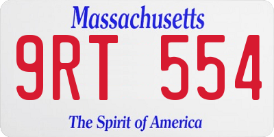 MA license plate 9RT554