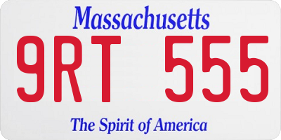 MA license plate 9RT555