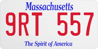 MA license plate 9RT557