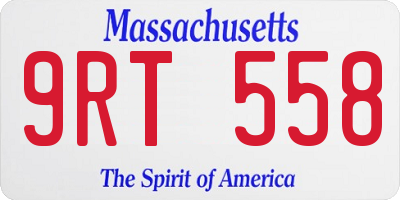 MA license plate 9RT558