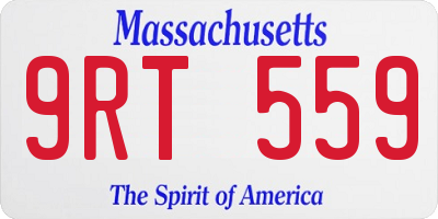MA license plate 9RT559