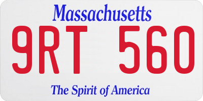 MA license plate 9RT560