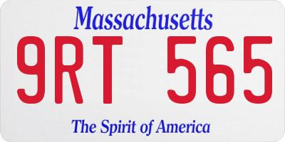 MA license plate 9RT565