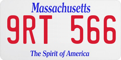 MA license plate 9RT566