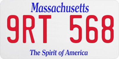 MA license plate 9RT568