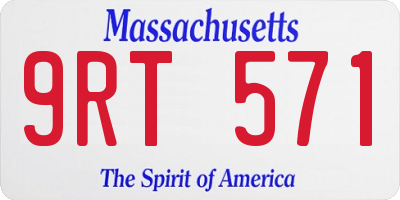 MA license plate 9RT571