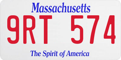 MA license plate 9RT574