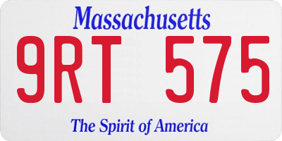 MA license plate 9RT575