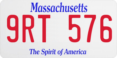 MA license plate 9RT576