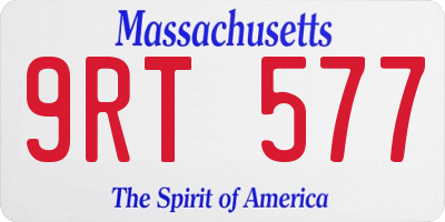 MA license plate 9RT577