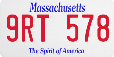 MA license plate 9RT578