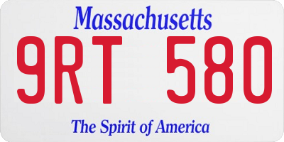 MA license plate 9RT580