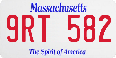 MA license plate 9RT582