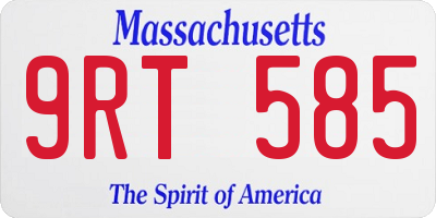 MA license plate 9RT585