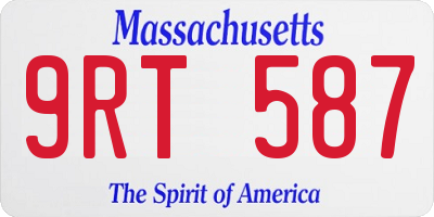 MA license plate 9RT587