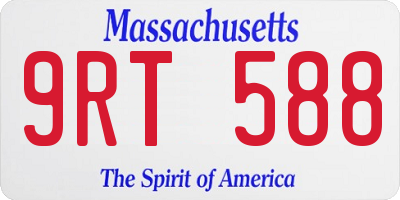 MA license plate 9RT588