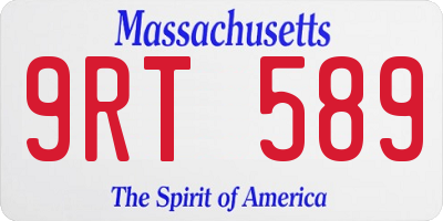 MA license plate 9RT589