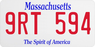 MA license plate 9RT594