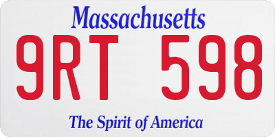 MA license plate 9RT598
