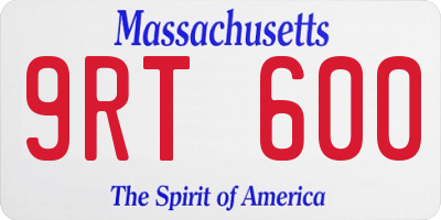 MA license plate 9RT600