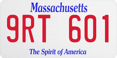 MA license plate 9RT601