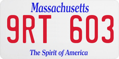 MA license plate 9RT603