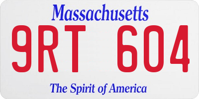 MA license plate 9RT604