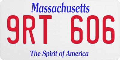 MA license plate 9RT606