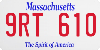 MA license plate 9RT610