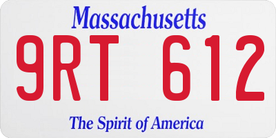 MA license plate 9RT612