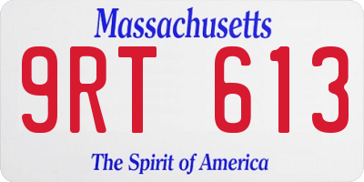 MA license plate 9RT613