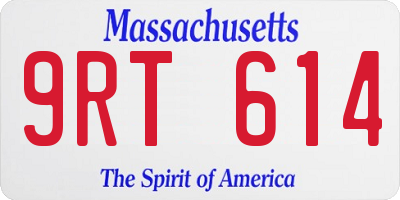 MA license plate 9RT614