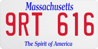 MA license plate 9RT616